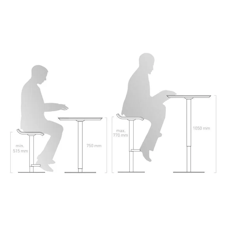 Adjustable Bar Stool - White, Oak