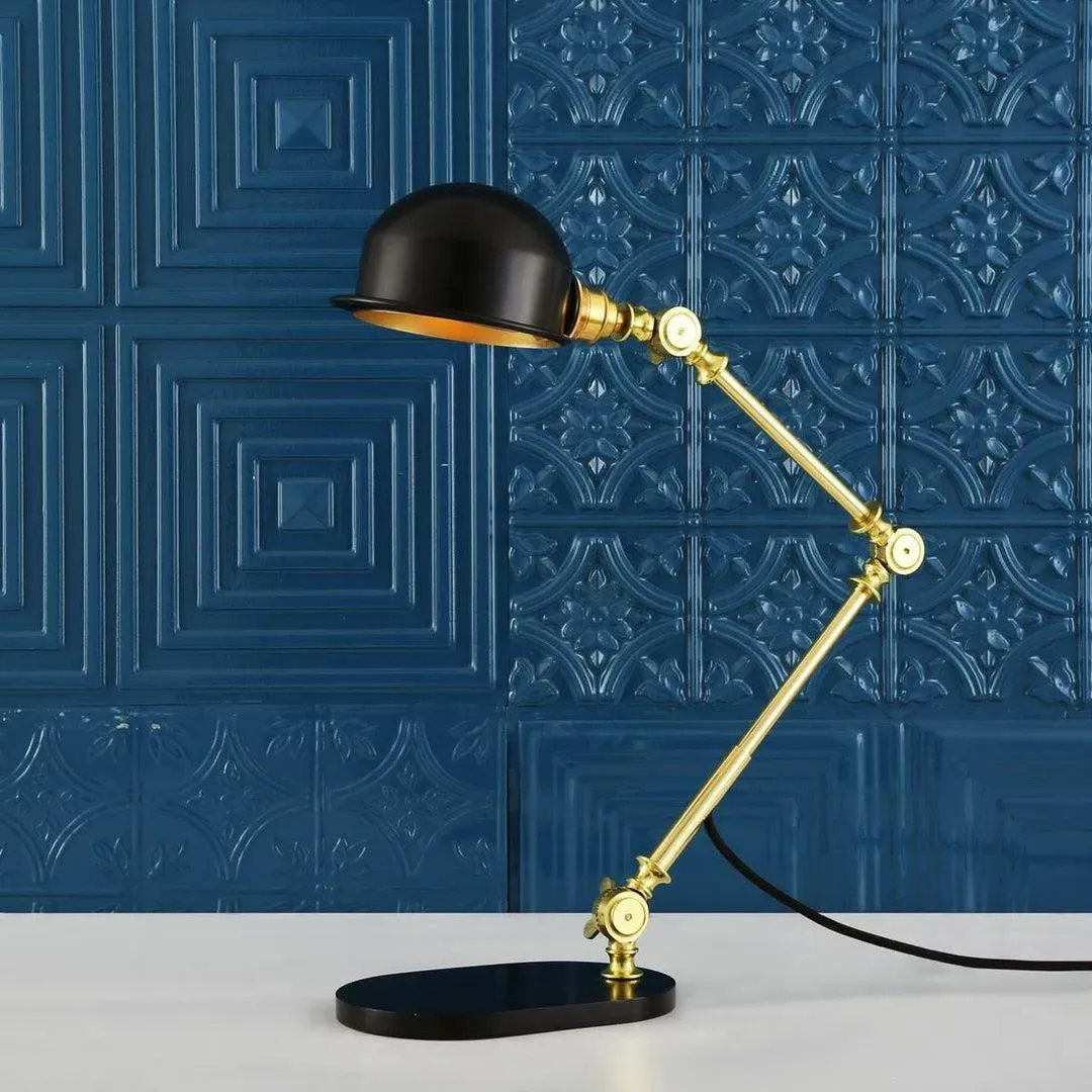 Adjustable Desk Lamp with Swivel Joints - Brass