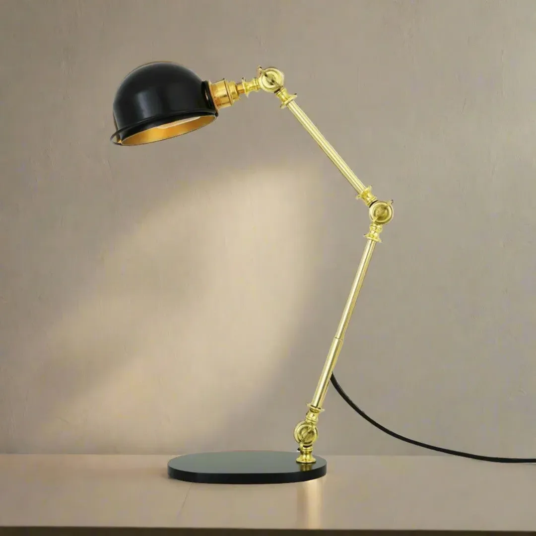 Adjustable Desk Lamp with Swivel Joints - Brass image