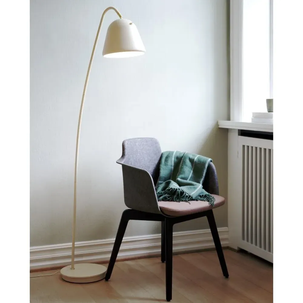 Adjustable Floor Lamp - Beige, Brass