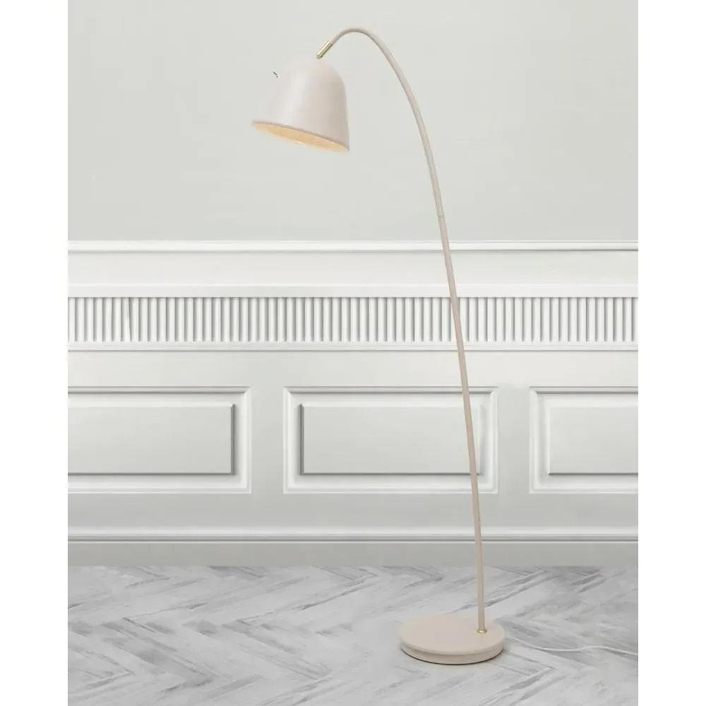 Adjustable Floor Lamp - Beige, Brass