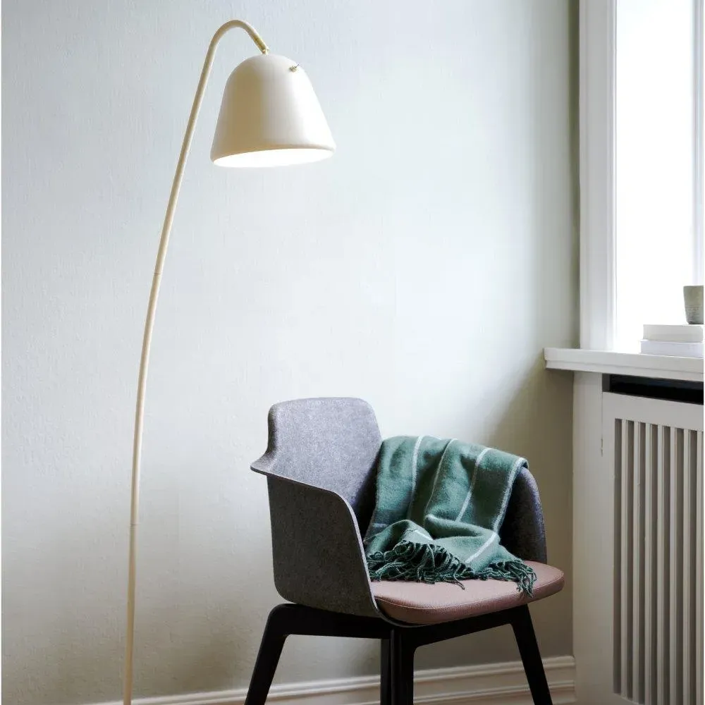 Adjustable Floor Lamp - Beige, Brass
