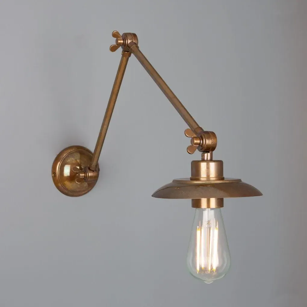 Adjustable Picture Light with Swivel Arm - Brass image