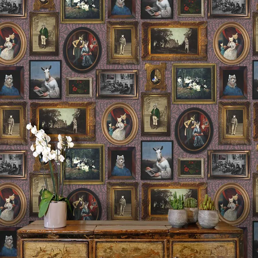 Art Gallery Wallpaper Roll - Burgundy image