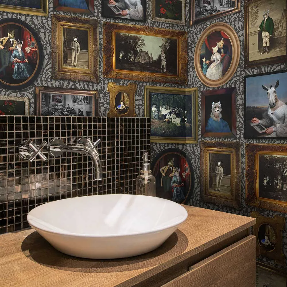 Art Gallery Wallpaper Roll - Charcoal image