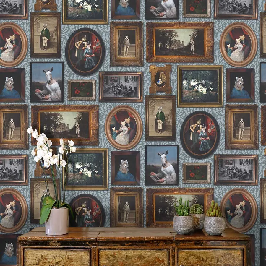 Art Gallery Wallpaper Roll - Teal image