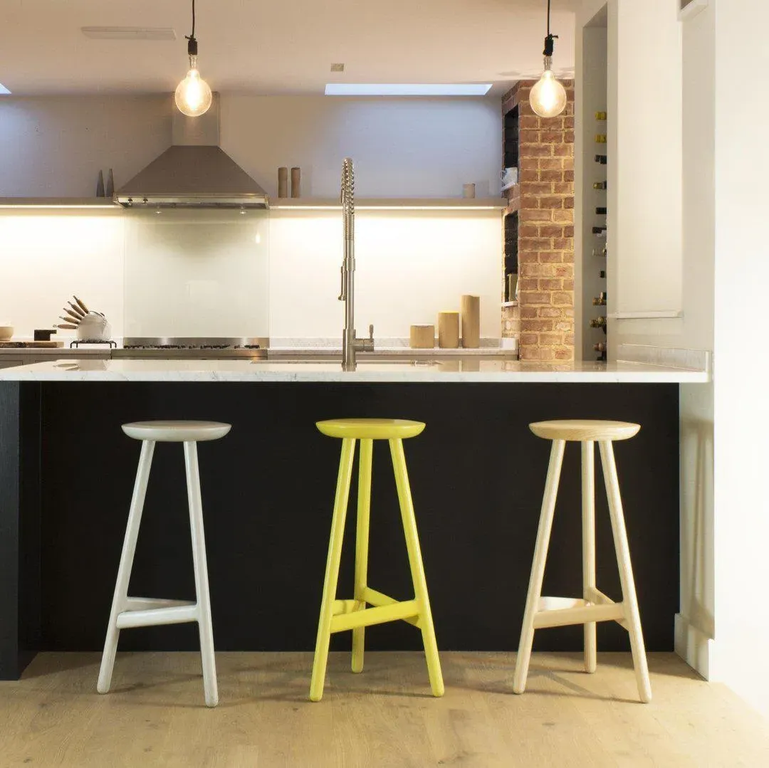 Bar Stool with Footrest - Grey