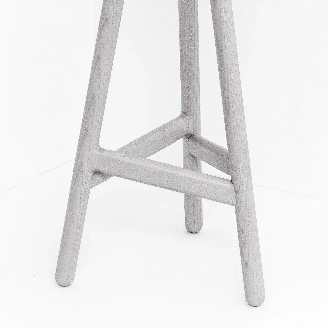 Bar Stool with Footrest - Grey