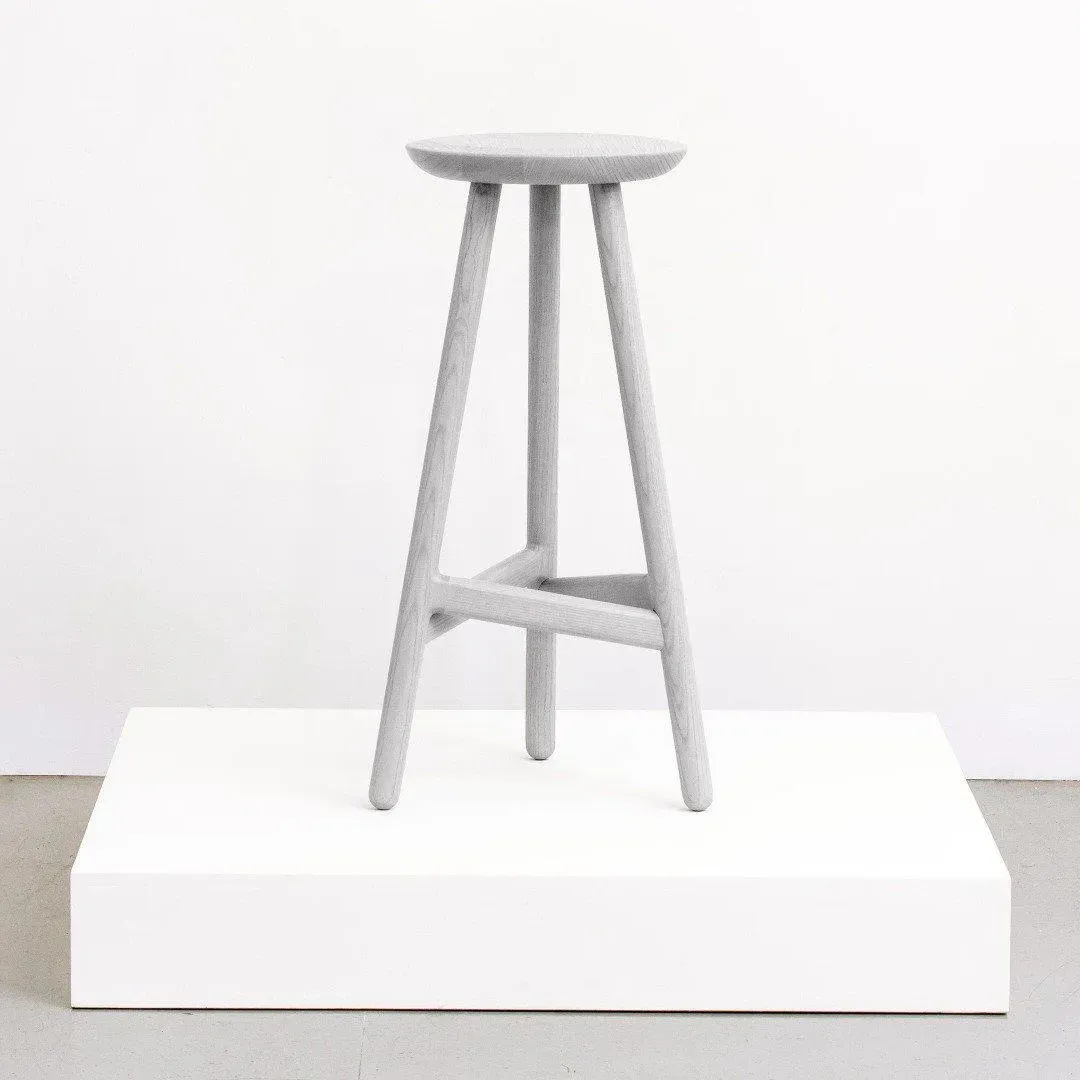 Bar Stool with Footrest - Grey