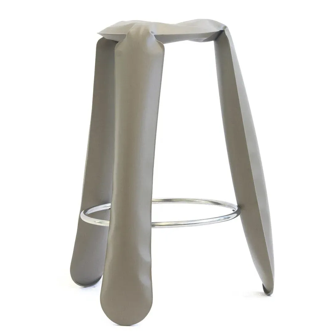 Bar Stool with Steel Frame - Beige Grey, Steel image