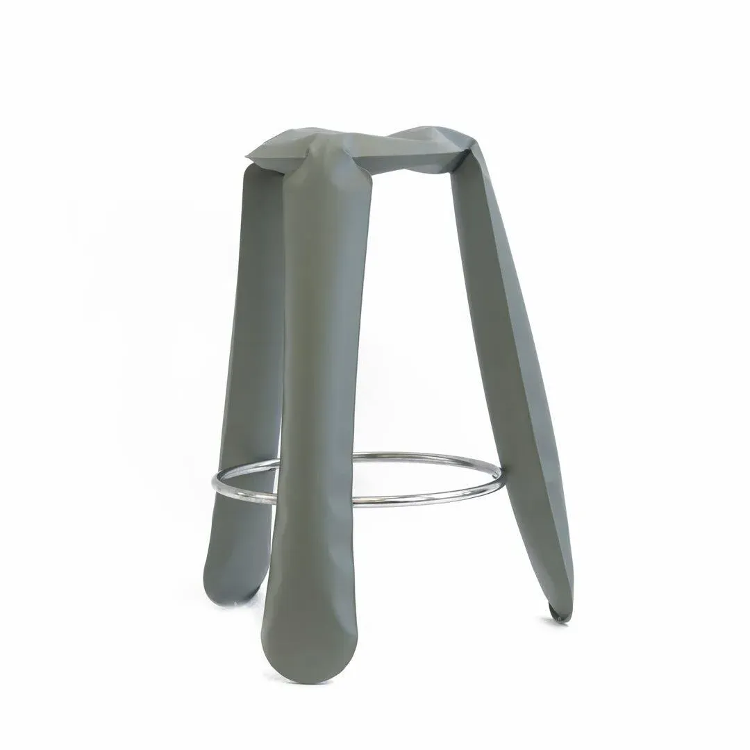 Bar Stool with Steel Frame - Grey, Steel