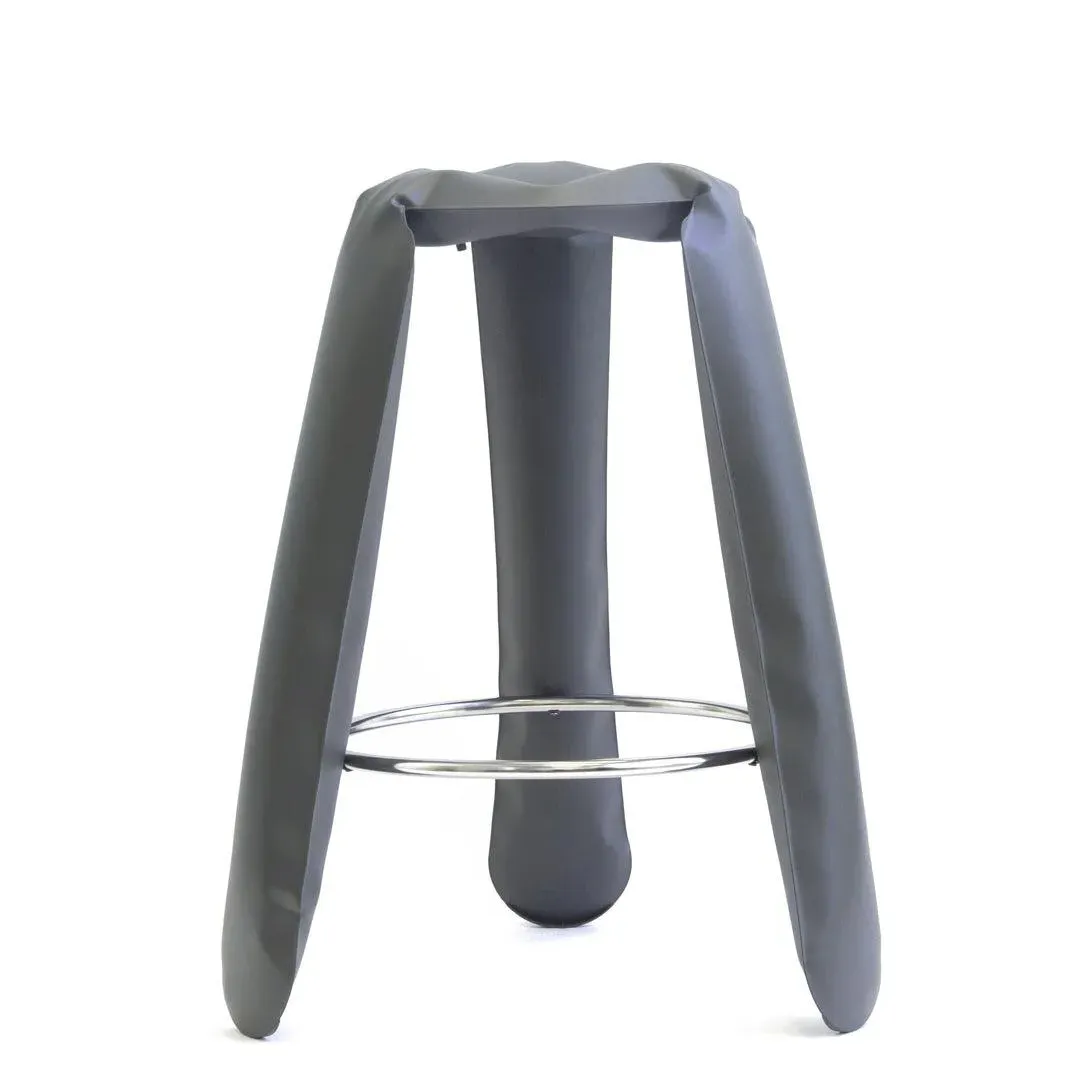 Bar Stool with Steel Frame - Grey, Steel