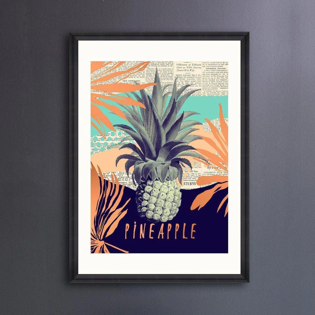 Be Pineapple Framed Wall Art - Colorful Print