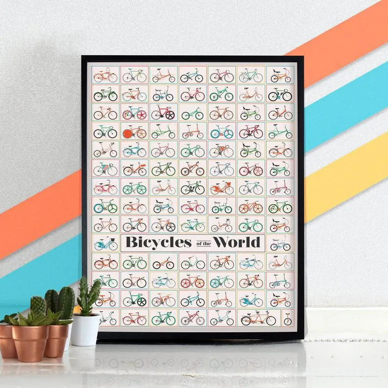 Bicycles Of The World Print - Art, 46 x 61 cm image