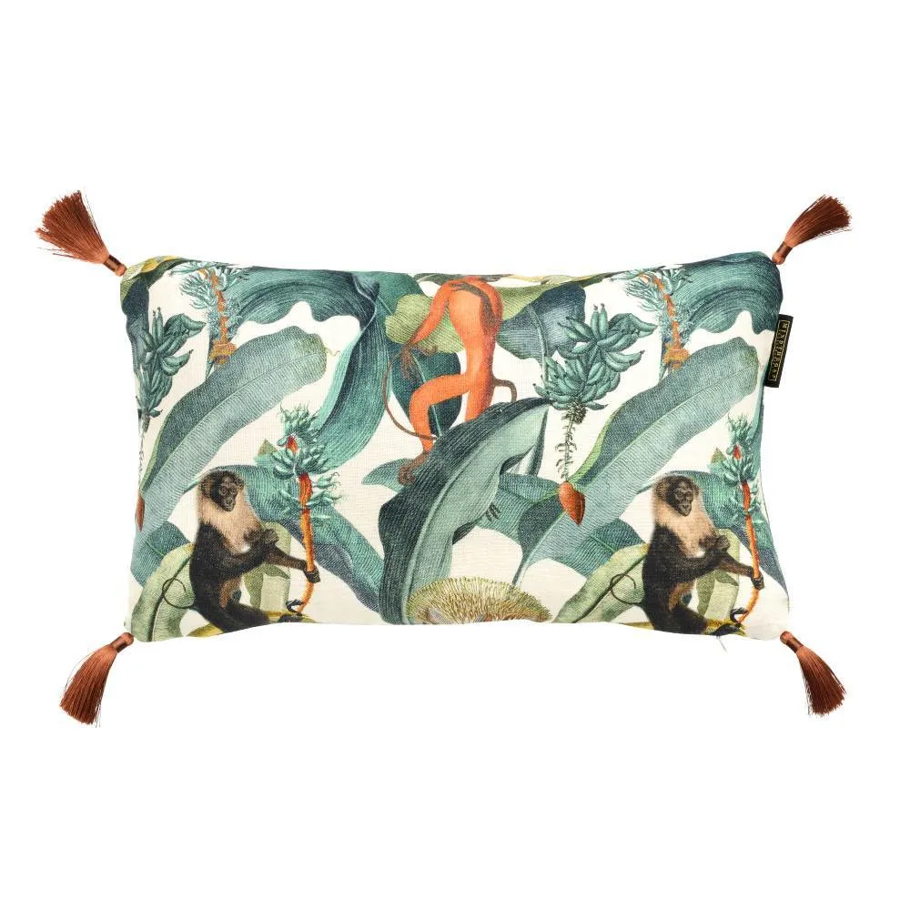 Bolster Cushion with Jungle Monkey Print