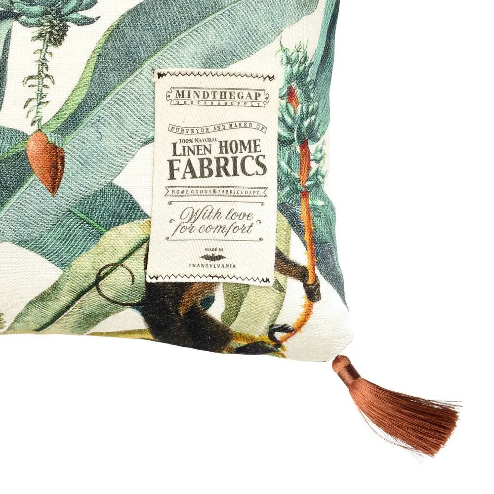 Bolster Cushion with Jungle Monkey Print