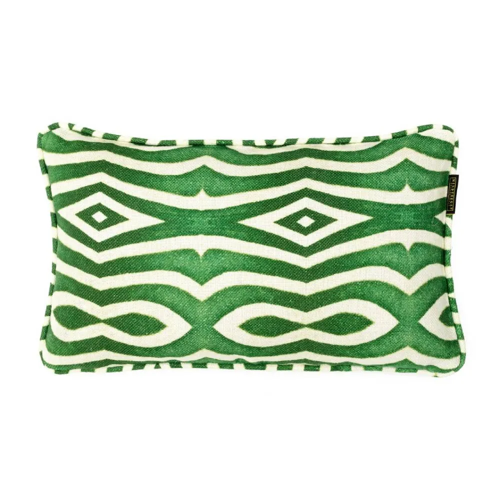 Bolster Cushion with Tropical Print - Green