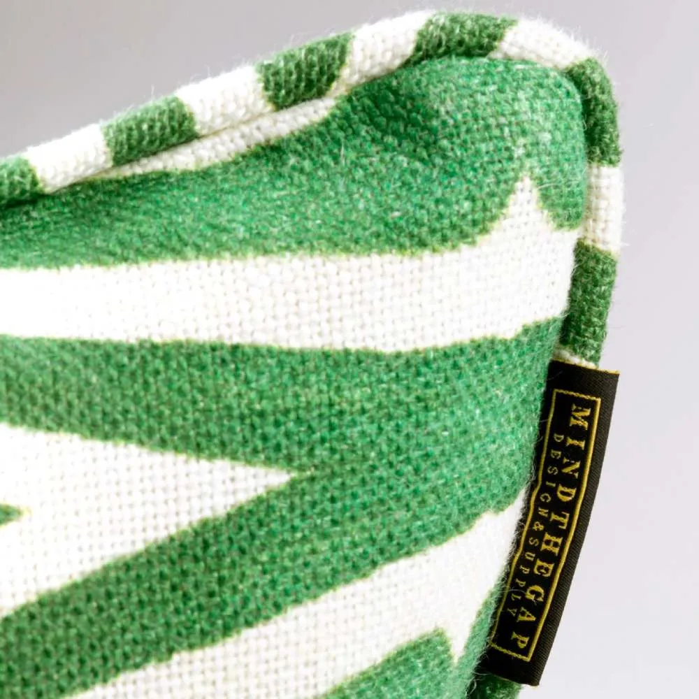 Bolster Cushion with Tropical Print - Green