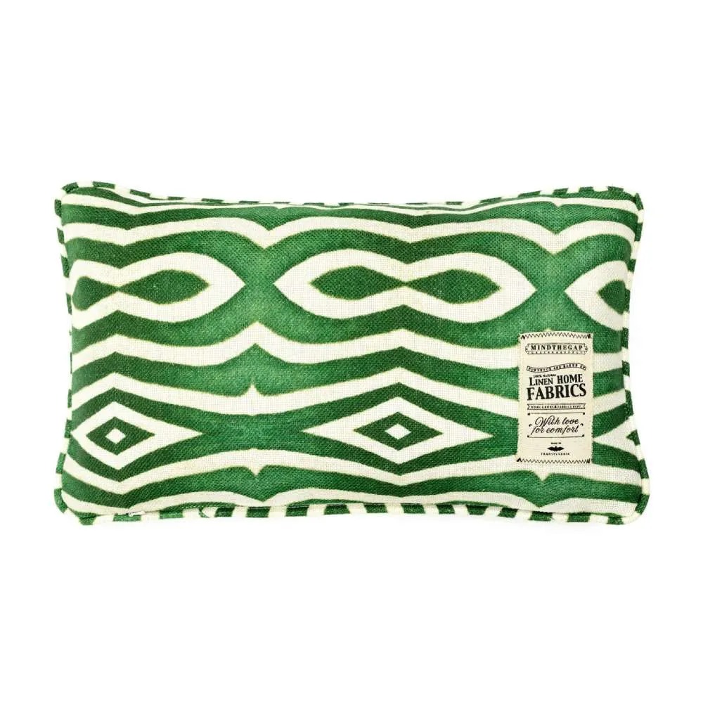Bolster Cushion with Tropical Print - Green image