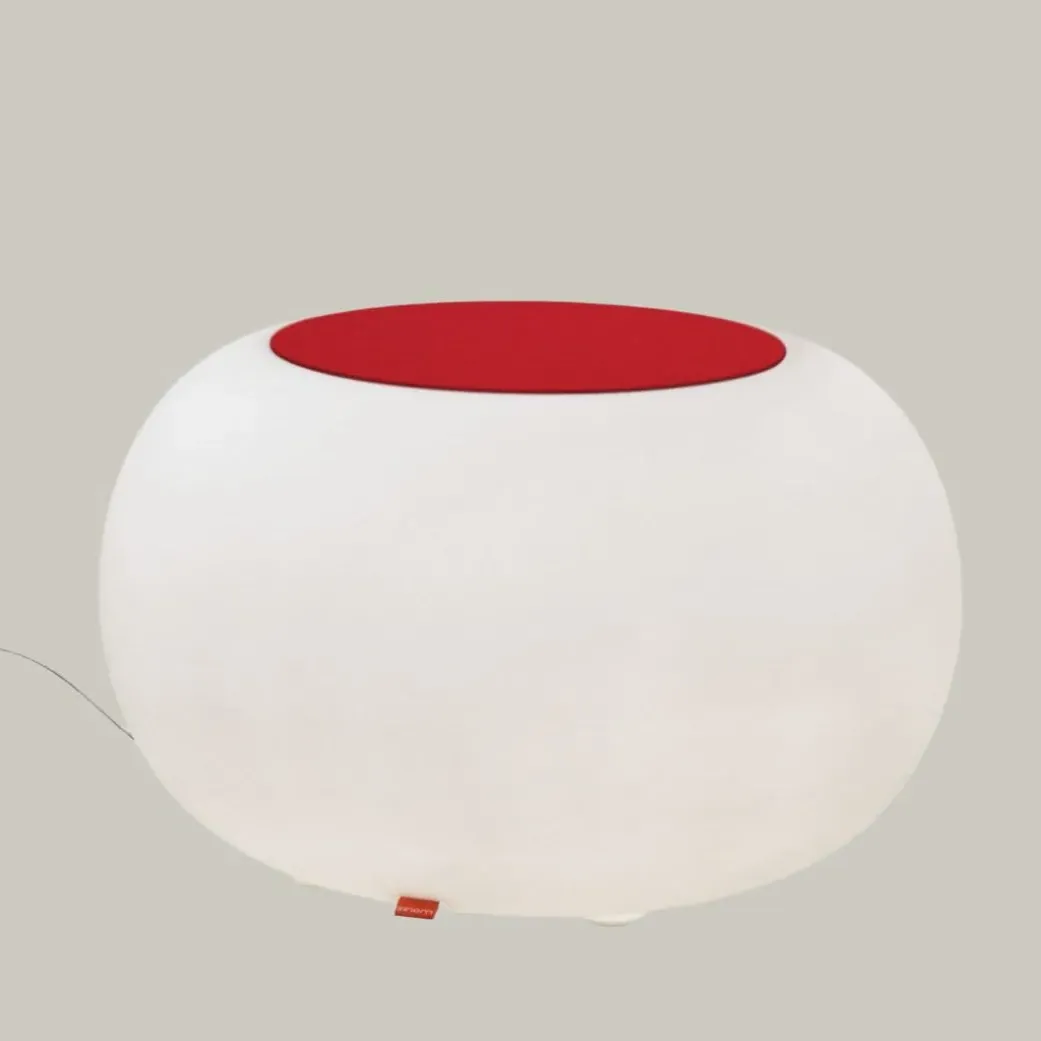 Bubble LED Coffee Table - Red, Felt Cushion