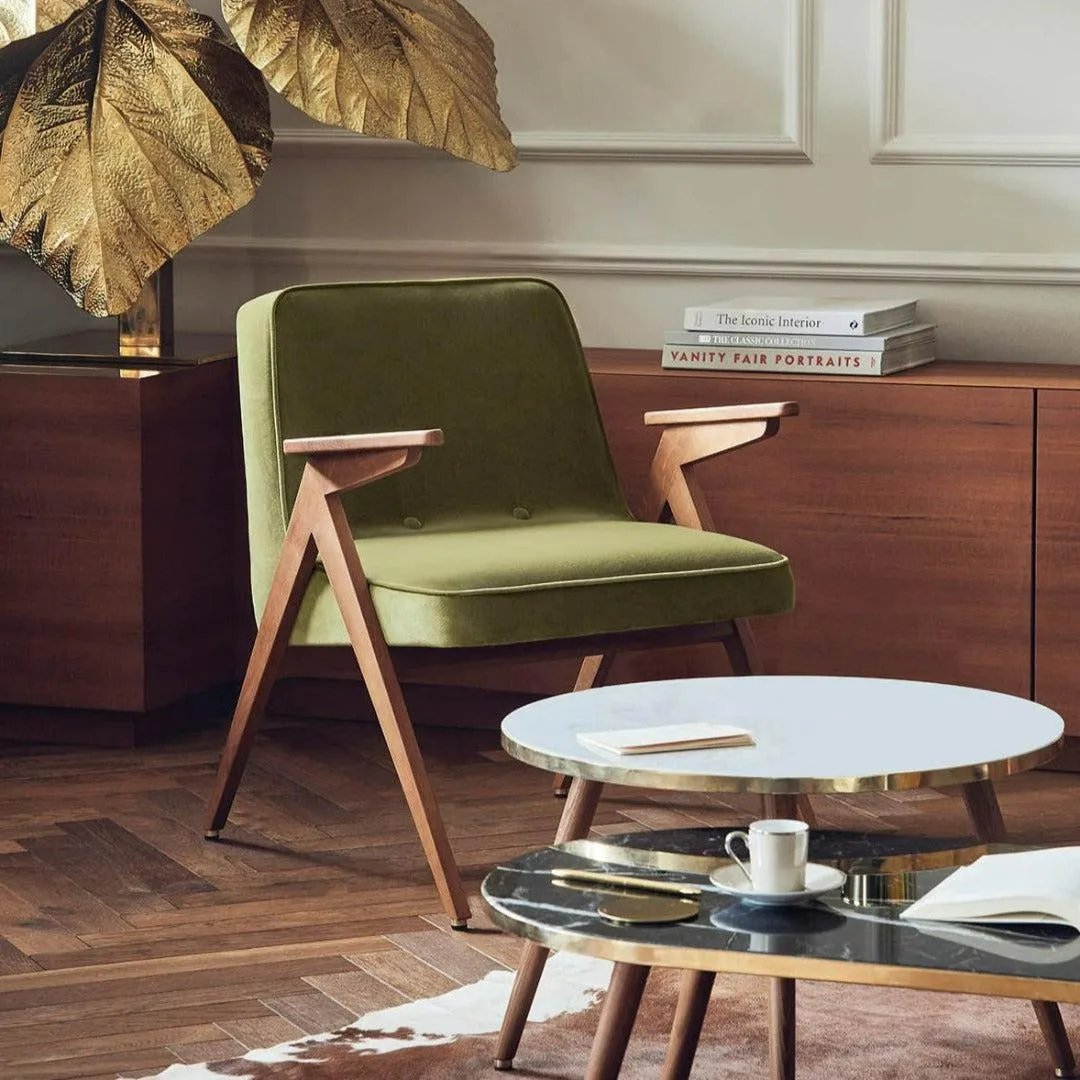 Bunny Armchair Mid-Century Style - Green, Velvet image