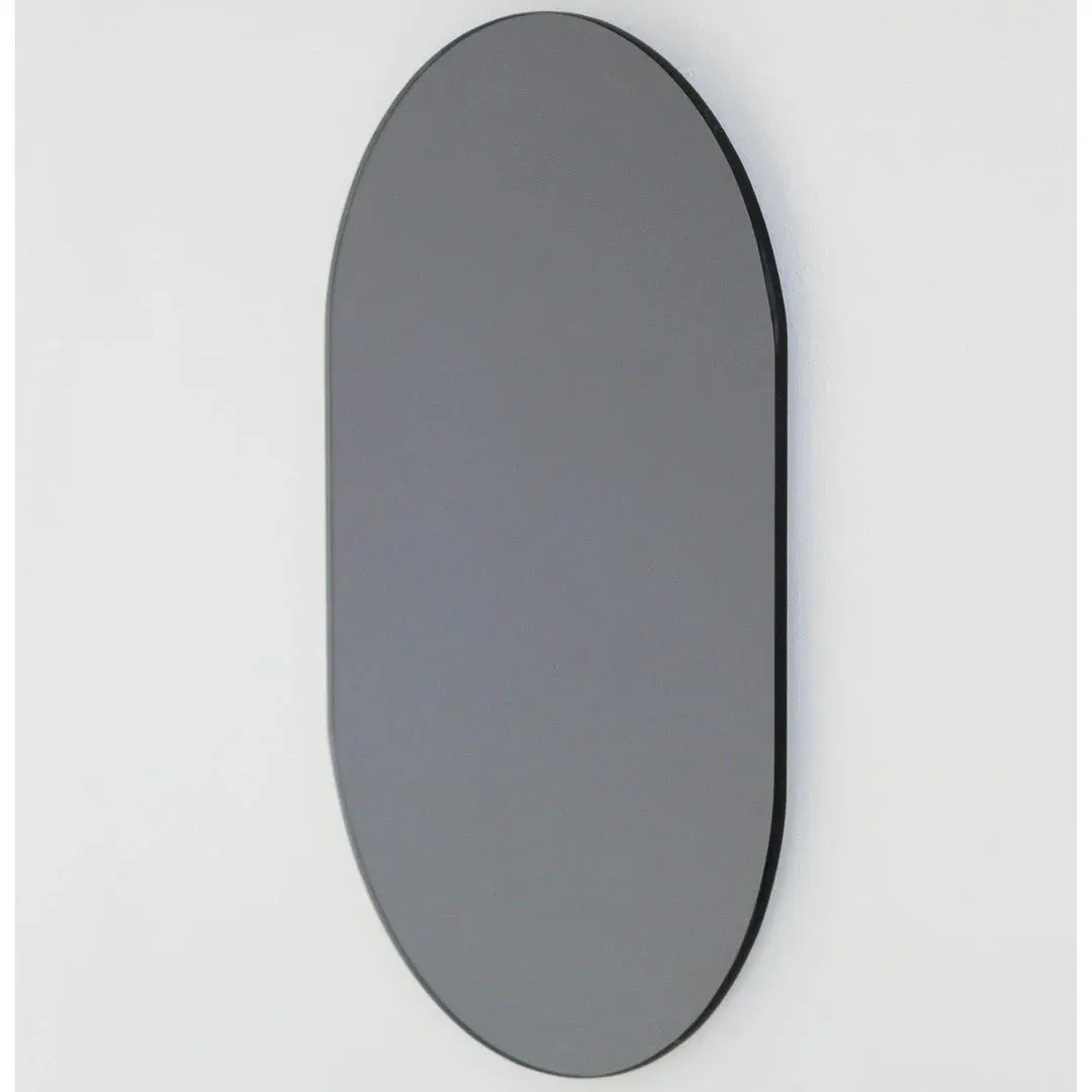 Capsule Shaped Frameless Mirror - Black Tinted