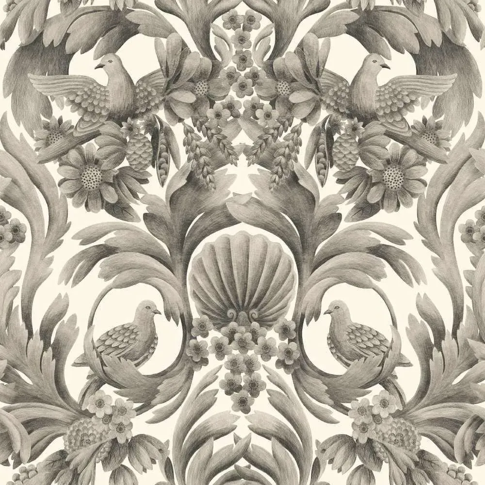 Carving Wallpaper Roll - Soot, Stone