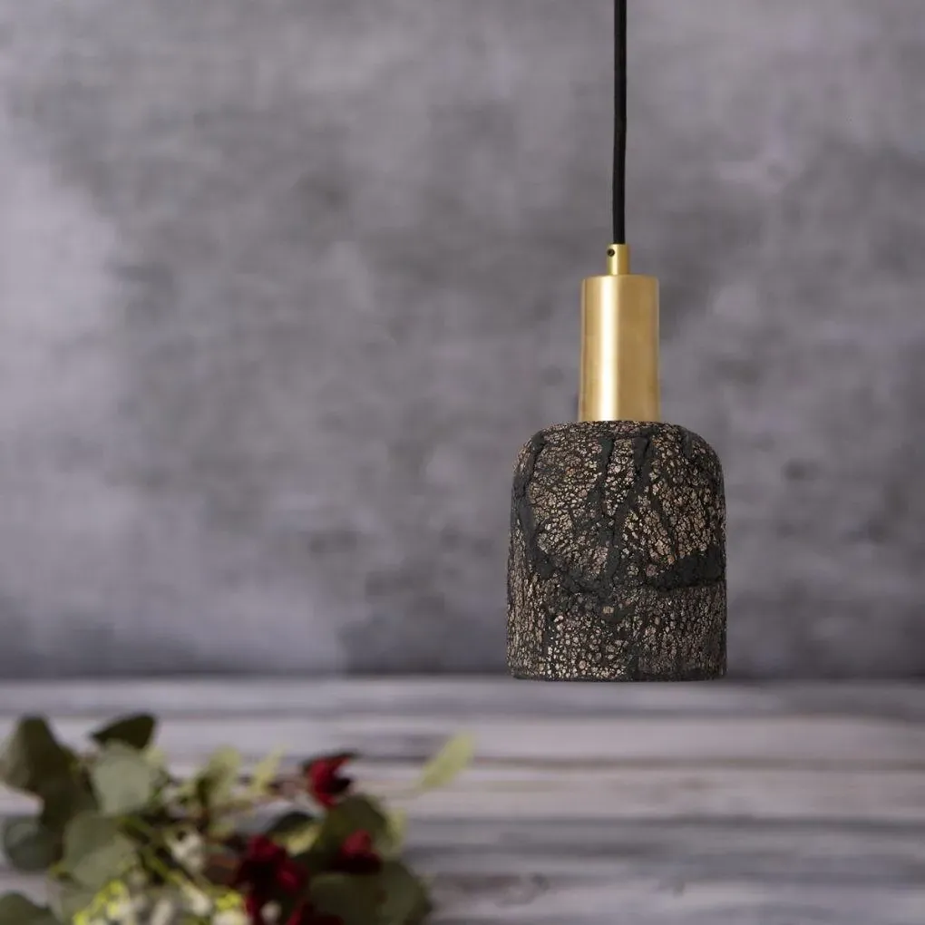 Ceramic Pendant Light - Black Clay, Ceramic image