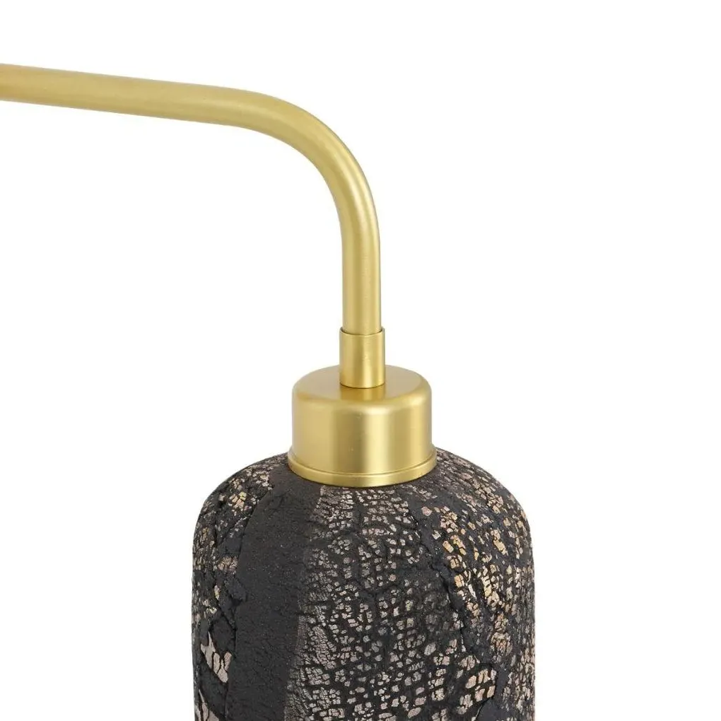 Ceramic Wall Light with Brass Arm - Black, Ceramic
