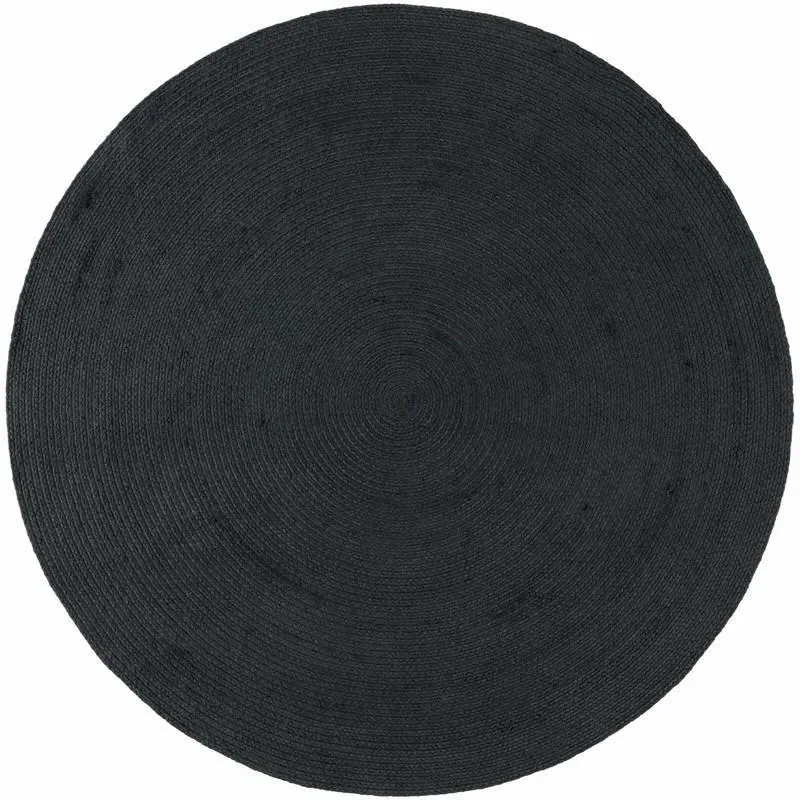 Circular Woven Outdoor Rug - Charcoal, Polyester