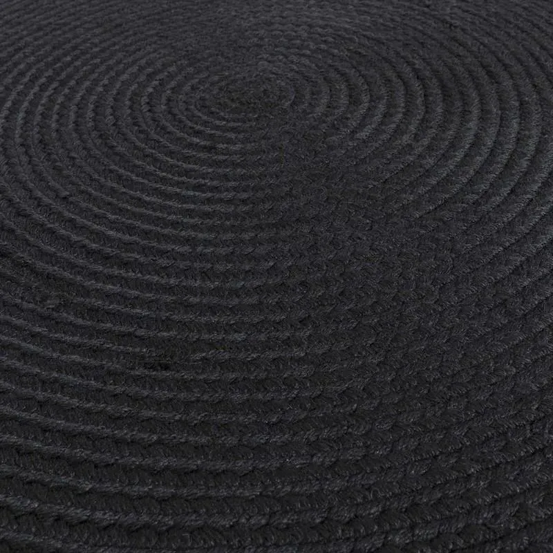 Circular Woven Outdoor Rug - Charcoal, Polyester