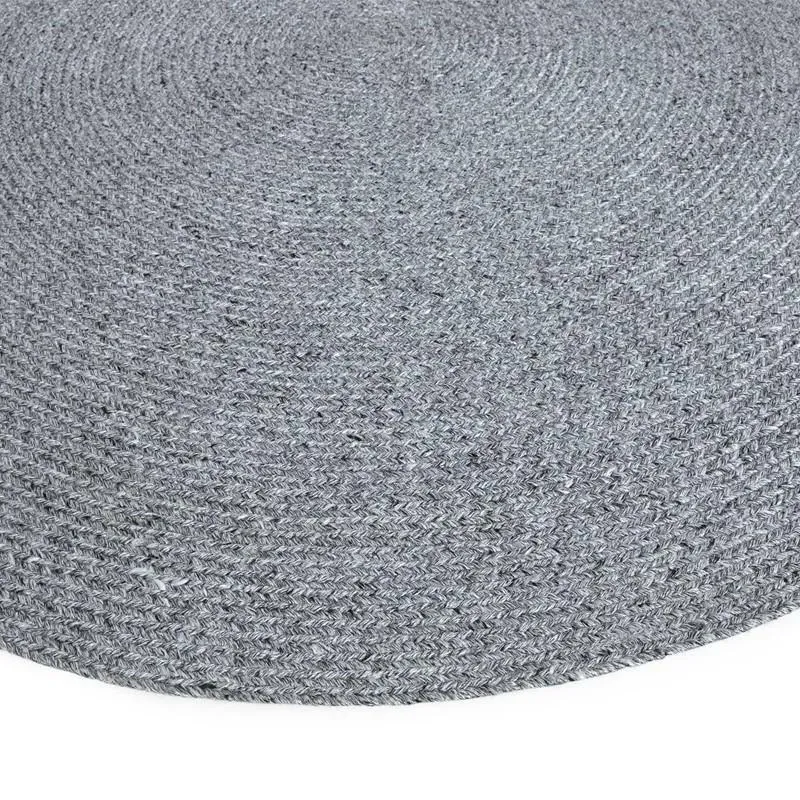 Circular Woven Outdoor Rug - Grey