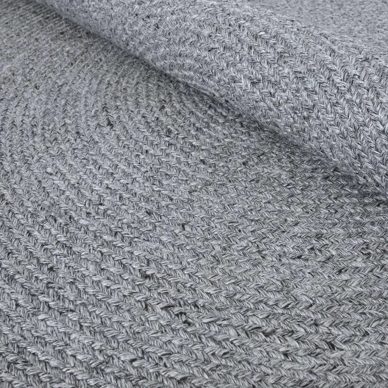 Circular Woven Outdoor Rug - Grey