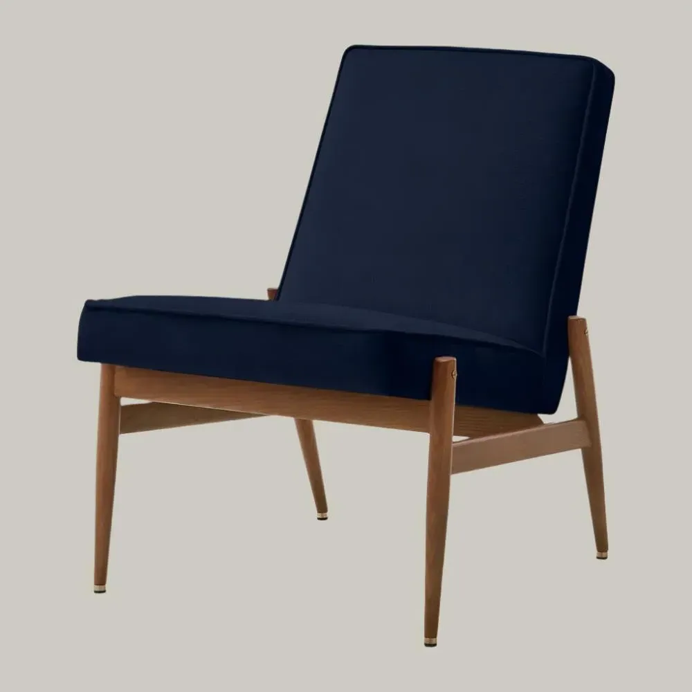 Club Chair Armless - Indigo, Velvet