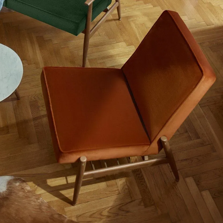 Club Chair Armless - Red Brick, Velvet