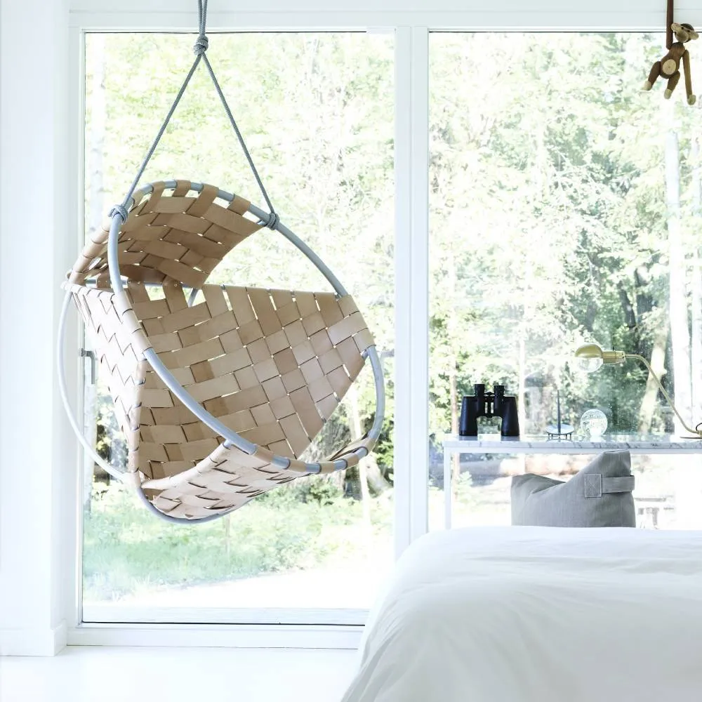 Cocoon Hanging Chair - Natural, Leather