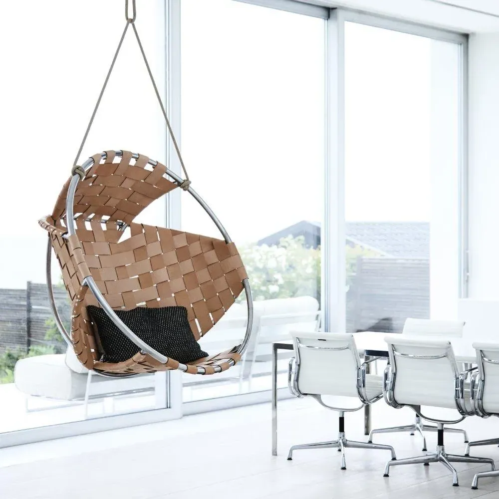 Cocoon Hanging Chair - Natural, Leather
