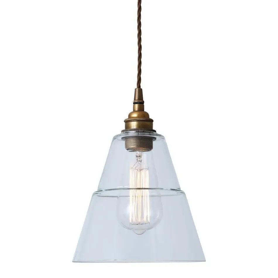 Cone Pendant Light - Antique Brass, Glass image