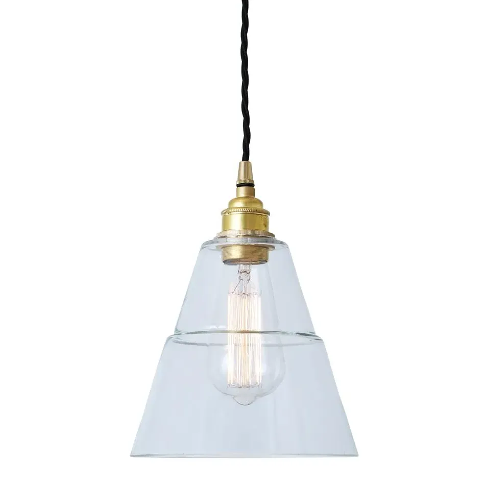 Cone Pendant Light - Polished Brass, Glass