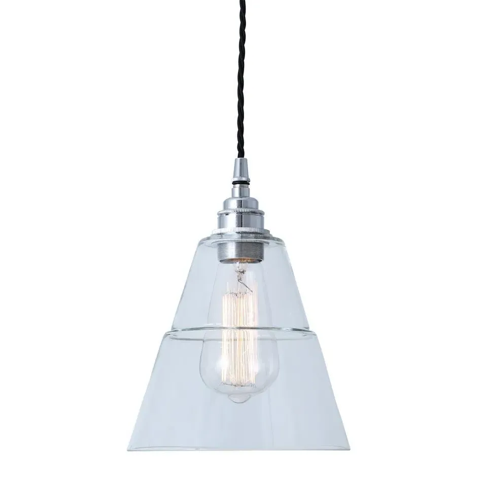 Cone Pendant Light - Polished Chrome, Glass