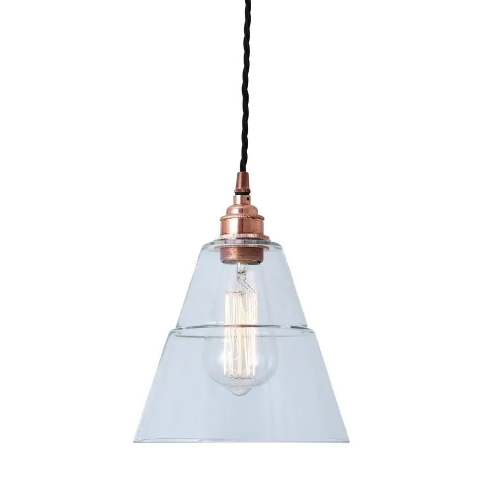 Cone Pendant Light - Polished Copper, Glass