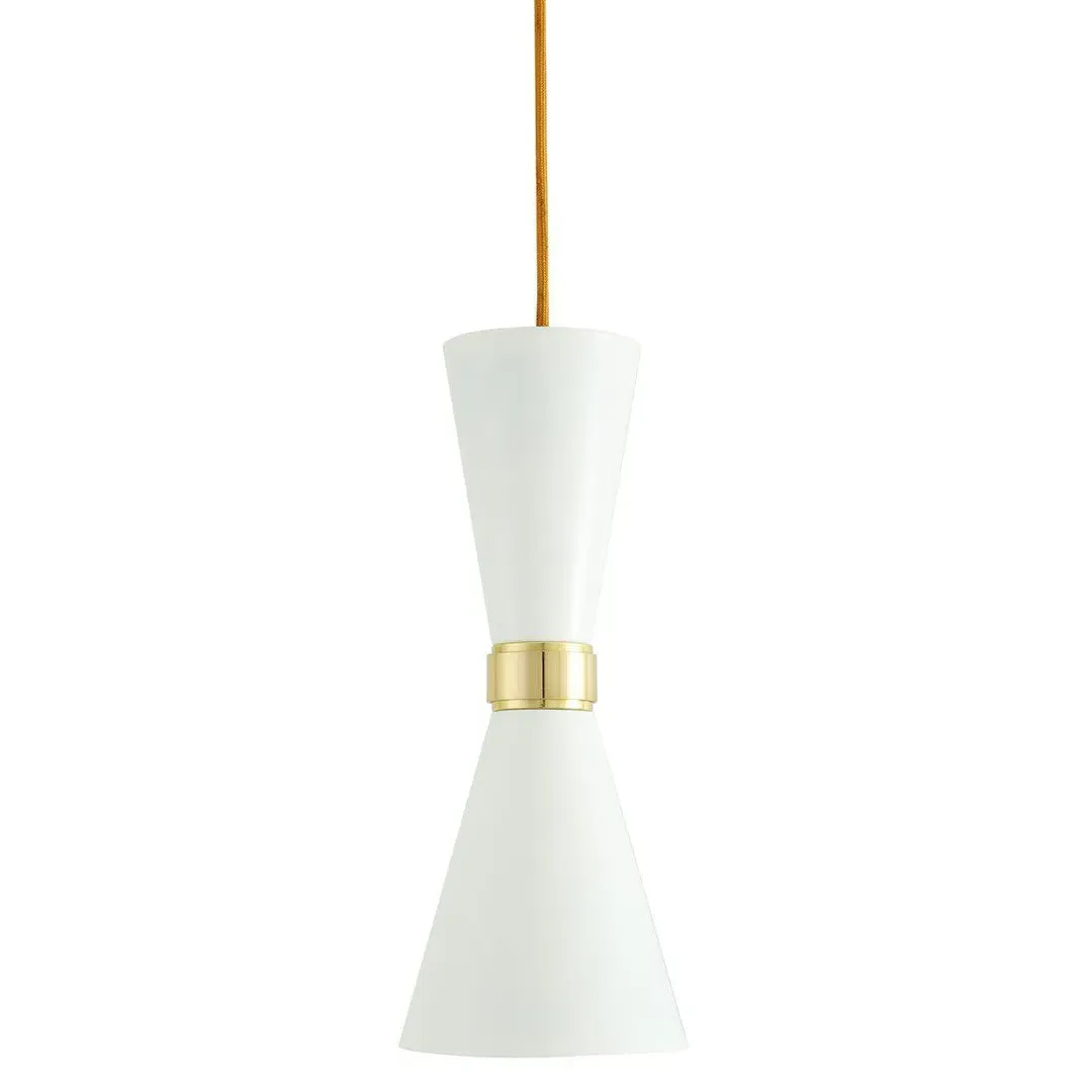 Contemporary Pendant Light - White, Brass image