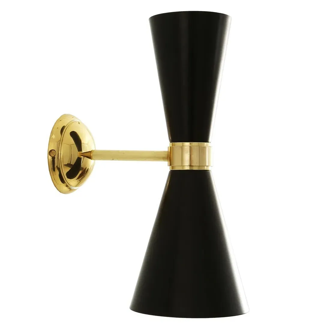 Contemporary Wall Light - Black, Brass