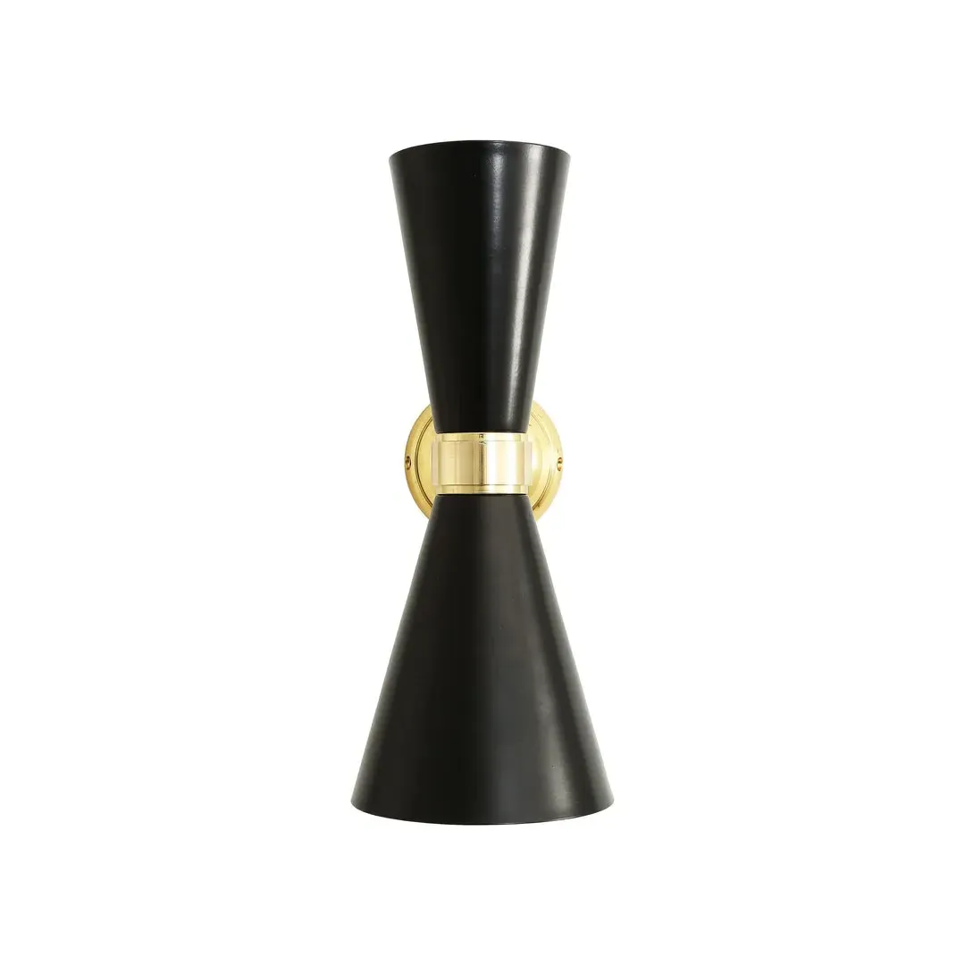 Contemporary Wall Light - Black, Brass