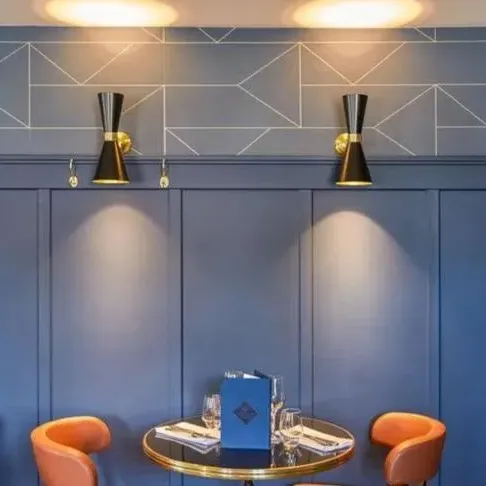 Contemporary Wall Light - Black, Brass