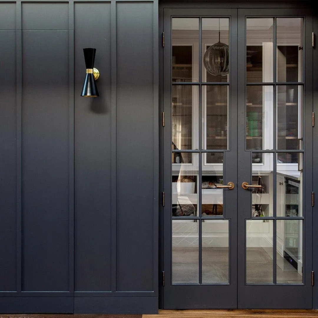 Contemporary Wall Light - Black, Brass