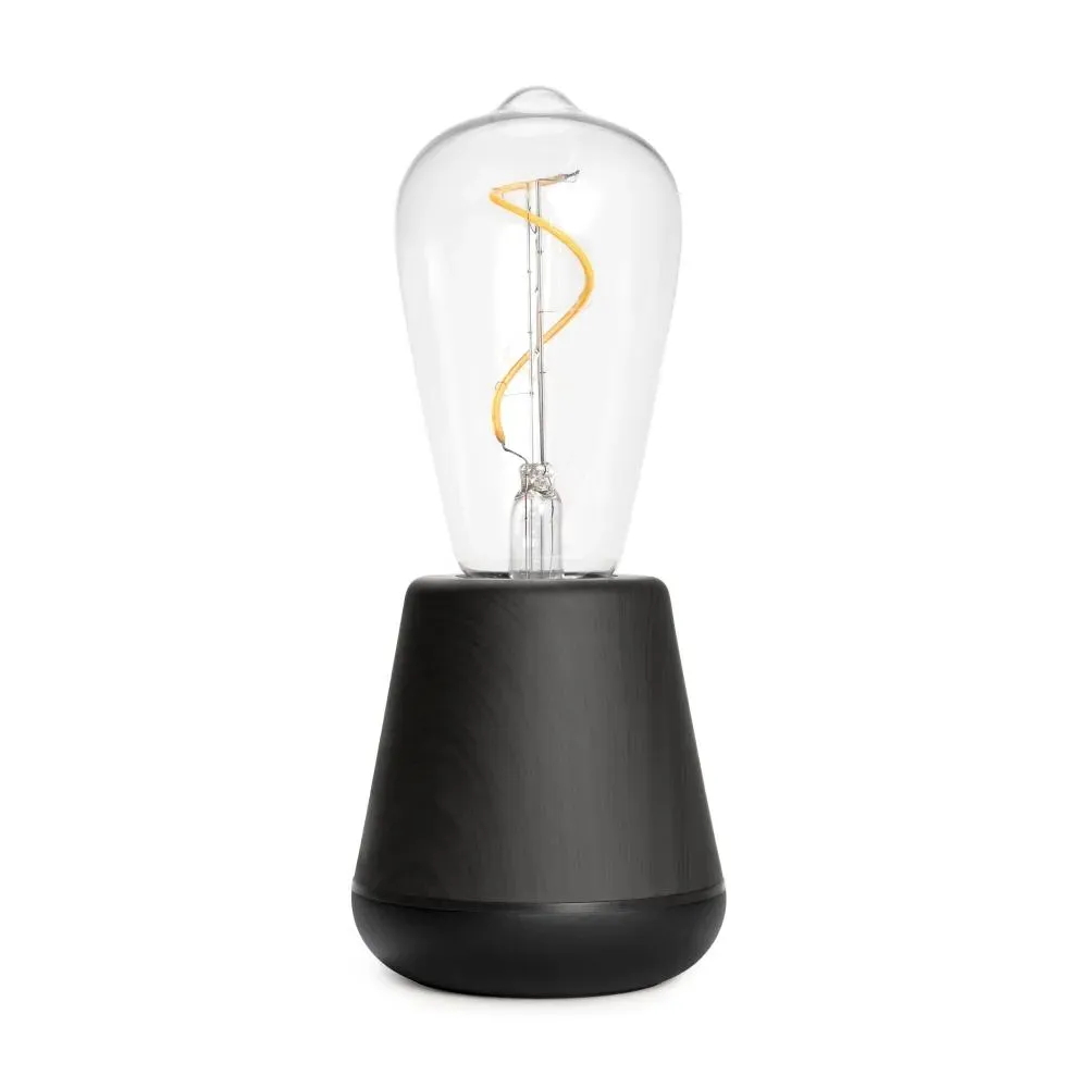Cordless LED Table Lamp - Black, Wood