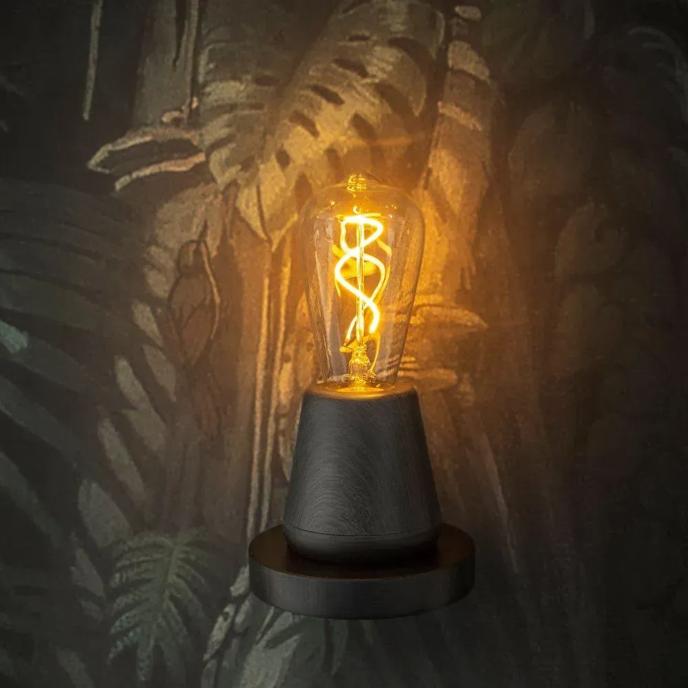 Cordless LED Table Lamp - Black, Wood