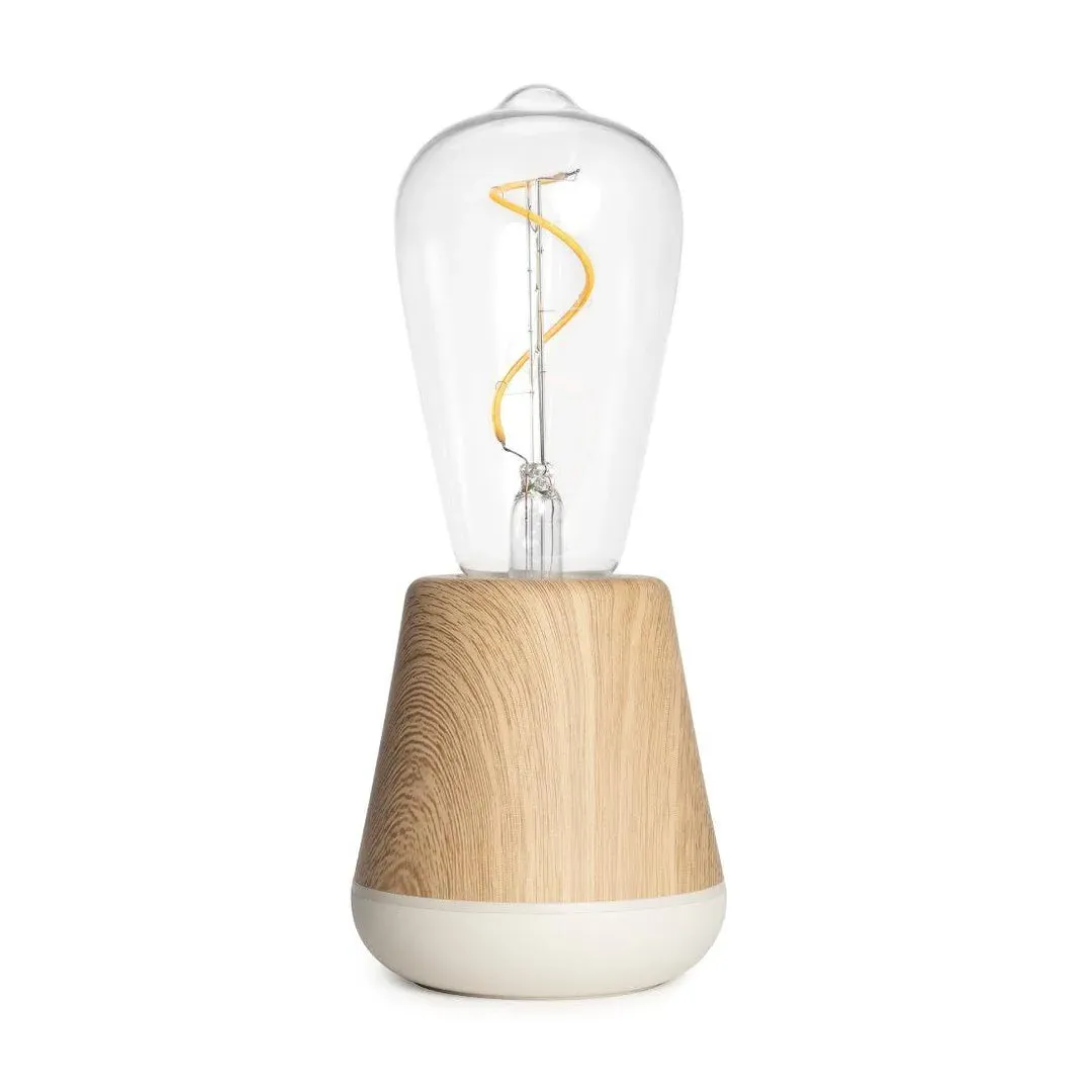 Cordless LED Table Lamp - Oak, Wood