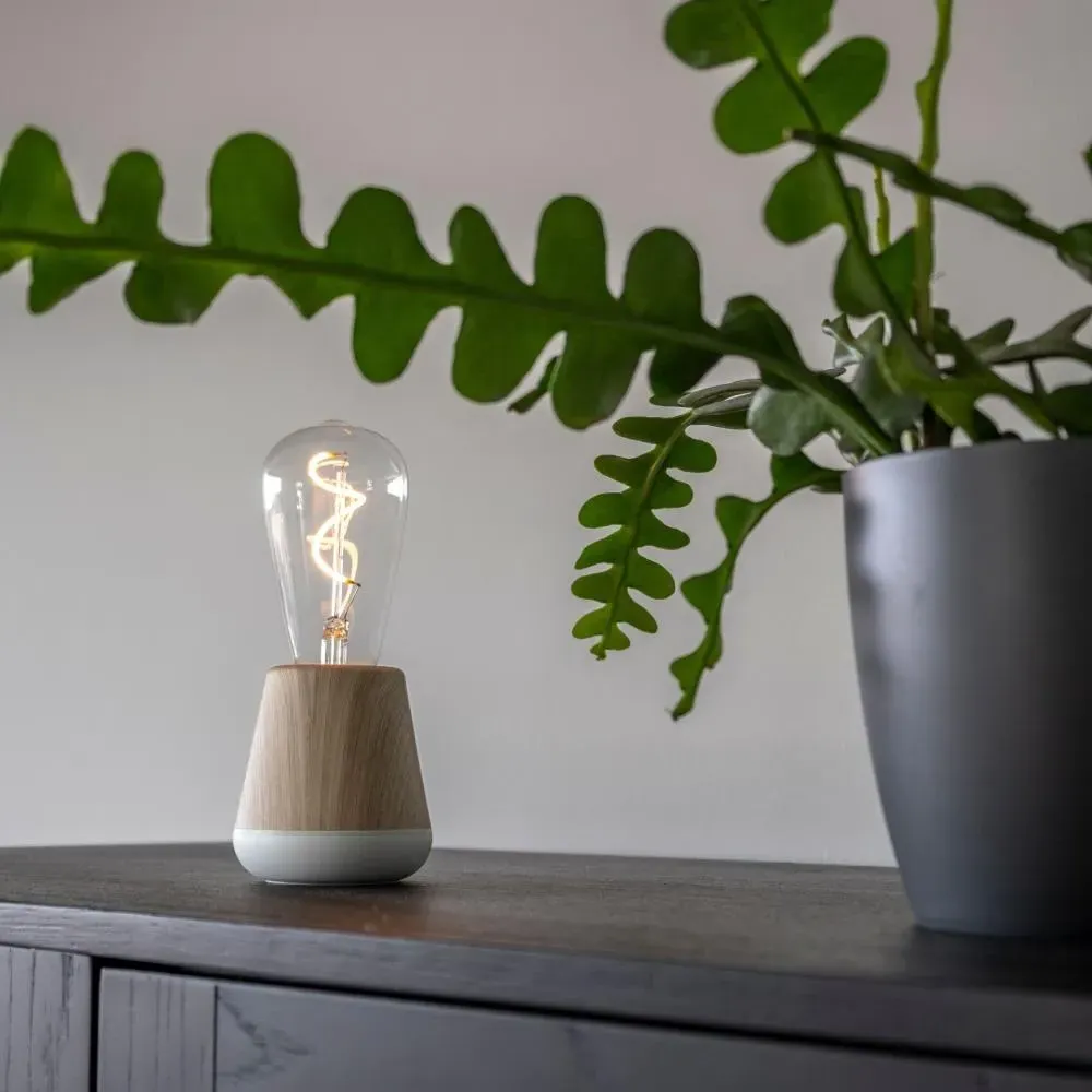 Cordless LED Table Lamp - Oak, Wood